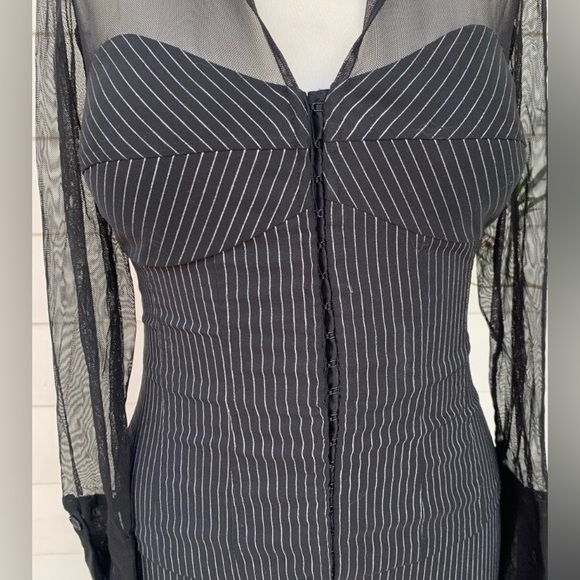 Sue Wong Pinstripe Corset Dress - Picture 3 of 9